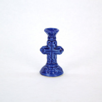 подсвечник керамический "крест малый с горлышком" синий