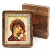 Икона деревянная под старину ВИЗАНТИЙСКАЯ 11х13, Казанская №1