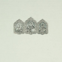 автомобильная икона триптих "серебро" (металл)
