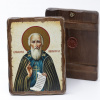 Икона деревянная под старину 17х23, Сергий Радонежский