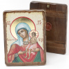 Икона деревянная под старину 17х23, Воспитание