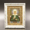 Икона 15x18 (KUT) багет БЕЛЫЙ, вставка с камнями, Матрона Московская