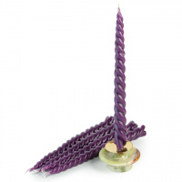 скрутка из трех конусных свечей №30, фиолетовая