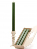 Свечи-столбики, 3шт в коробочке (35см, D35, 15ч), ЗЕЛЕНЫЕ