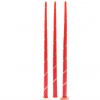 Свечи золоченые конусные №55, СПИРАЛЬ, (3шт) КРАСНЫЕ (рис зол) 2