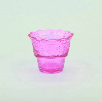 лампада "стаканчик с узором "ника", розовое стекло