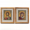КИОТЫ 15х18 (ERM) ДЕРЕВО, БЕЛЫЙ багет, ПАРА Спаситель - Казанская №6