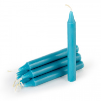 свеча малая (ханукальная) (h10см, d12мм) голубая, шт