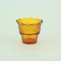 лампада "стаканчик с узором "ника", жёлтое стекло