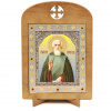 Икона деревянная на подставке, в рамке со стразами 11х13, Сергий Радонежский