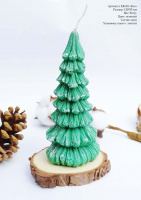 свеча формовая рождественская ель, зеленая