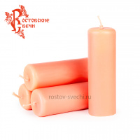свеча восковая формовая пеньковая (h10, d3,5см) розовая, шт