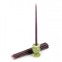 свеча восковая конусная №20, фиолетовая, с травой гермала (могильник)