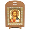 Икона деревянная на подставке, в рамке со стразами 11х13, Спаситель №28