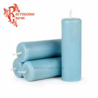 свеча восковая формовая пеньковая (h10, d3,5см) голубая, шт