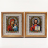 КИОТЫ 15х18 (ERM) ДЕРЕВО, БЕЛЫЙ багет, ПАРА Спаситель - Казанская №2