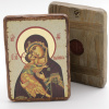 Икона деревянная под старину 13х17, Владимирская
