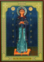 икона на оргалите 11x13, луганская божия матерь (ростовая)