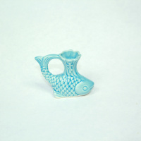 подсвечник керамический "рыбка", голубой