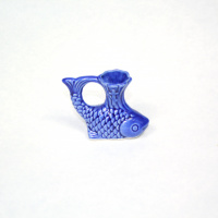 подсвечник керамический "рыбка", синий