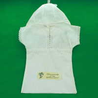крестильная рубашка и чепчик для младенца до 1 года, белая