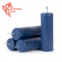 свеча восковая формовая пеньковая (h10, d3,5см) синяя, шт