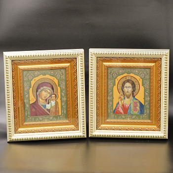 КИОТЫ 15x18 (VAN) ПЛАСТИК БЕЛЫЙ, ЗОЛОТОЙ Широкий багет, ПАРА №3