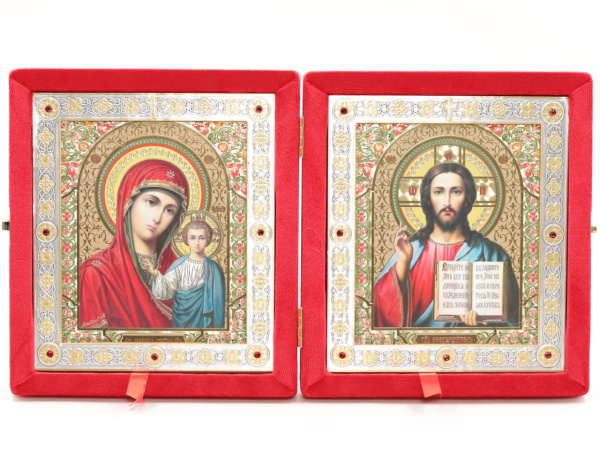 Складень (ERM) 15х18  бархат Вставка металл, КРАСНЫЙ №12