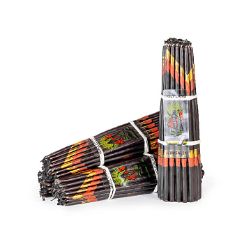 Свечи Иерусалимские Короткие (18см, 0,7ч, 33шт), ЧЁРНЫЕ