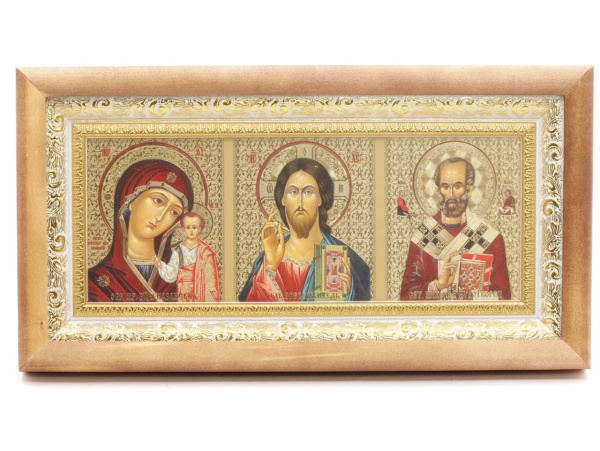 КИОТ 30х12 (ERM) ДЕРЕВО БЕЛЫЙ багет, Триптих (визант)