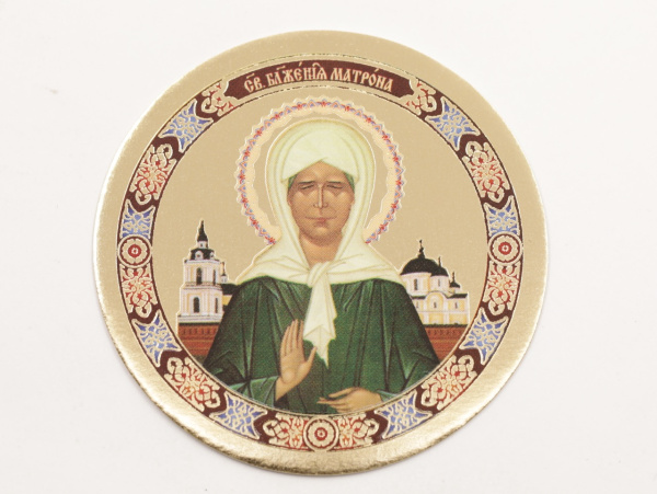 Икона круг D5см, Матрона Московская