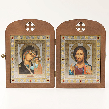 Складень (ERM) 11x13 деревянный АРКА со вставкой металл №8