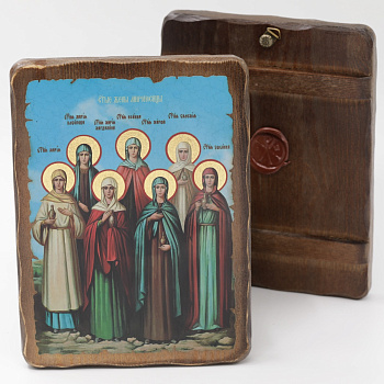 Икона 17x23 (ERM) деревянная под старину, Жены Мироносицы