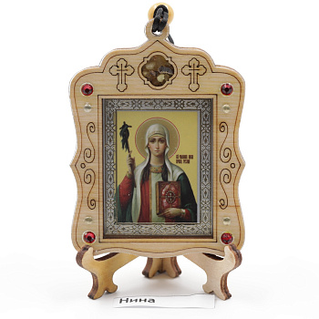 Авто икона (ERM) с подставкой 4х3,5см, Нина