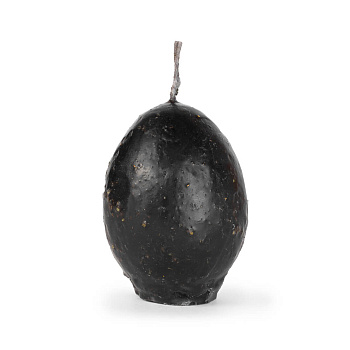 Свеча формовая Яйцо (с травами), ЧЕРНАЯ