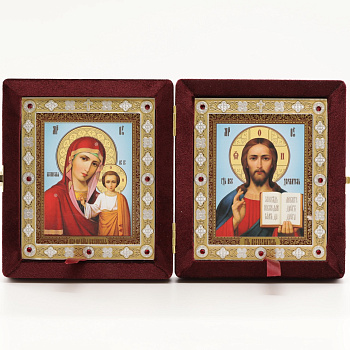 Складень (ERM) 11х13  бархат Вставка металл со стразами, БОРДО №2