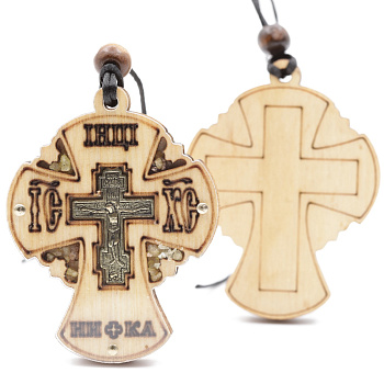 Авто ПОДВЕСКА (ERM) КРЕСТ Георгиевский 6х5см, ЗОЛОТО