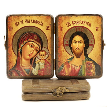 Складень (ERM) 13x17 деревянный под старину №1