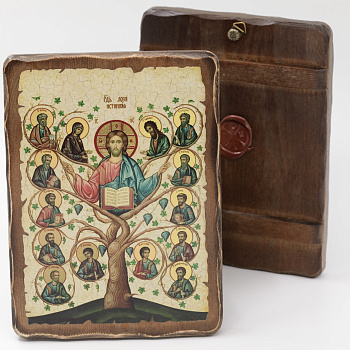 Икона 17x23 (ERM) деревянная под старину, Лоза Истинная