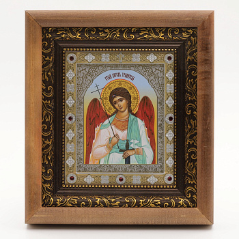 КИОТ 11х13 (ERM) ДЕРЕВО, ЗОЛОТОЙ багет, Вставка металл, Ангел Хранитель