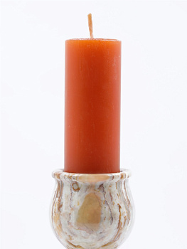 Свеча формовая пеньковая (10см, D35, 5ч), ОРАНЖЕВАЯ
