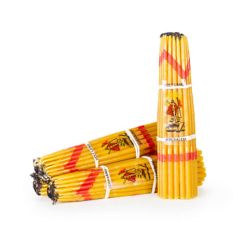 Свечи Иерусалимские Короткие (18см, 0,7ч, 33шт), ЖЁЛТЫЕ