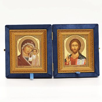 Складень (ERM) 11х13  бархат Багет, СИНИЙ №28