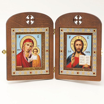 Складень (ERM) 11x13 деревянный АРКА со вставкой металл №6