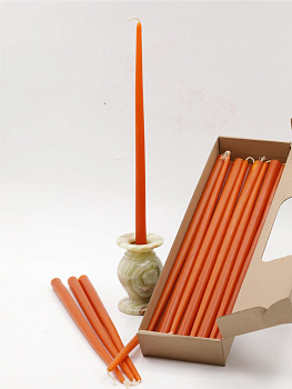 Свеча формовая интерьерная D15 (35см, 8ч), ОРАНЖЕВАЯ