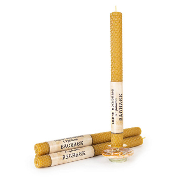 Свеча с травами катаная из вощины, Василек