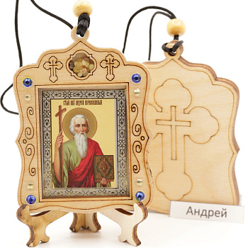 Авто икона (ERM) с подставкой 4х3,5см, Андрей