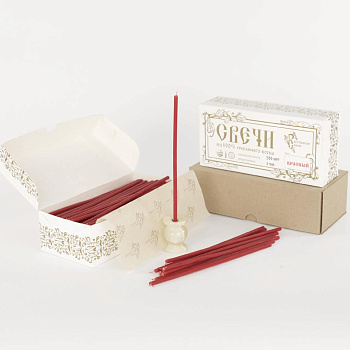 Ростовские свечи ЧАСОВЫЕ (20см, 1ч, 200шт), КРАСНЫЕ