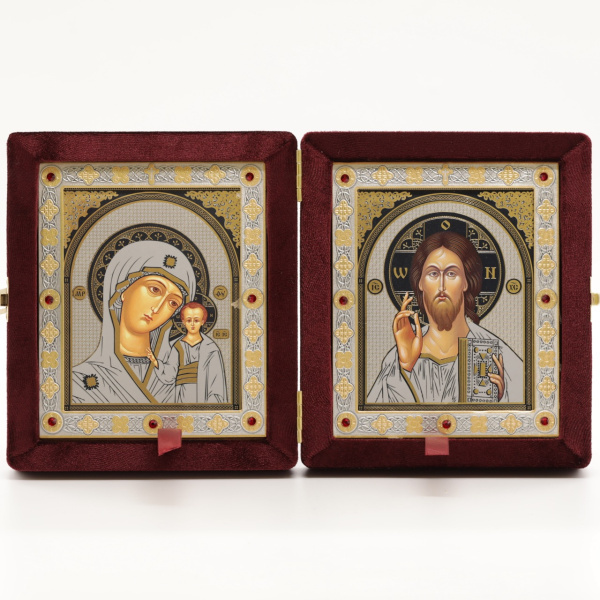 Складень бархат (ERM) 11х13 Вставка металл со стразами, БОРДО №3