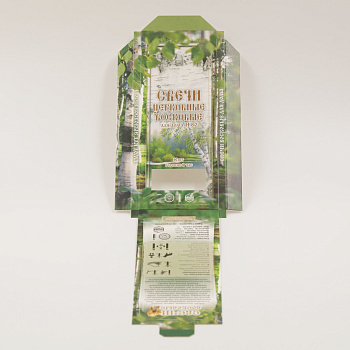 Коробочки под свечи №80 12шт, Береста, березки